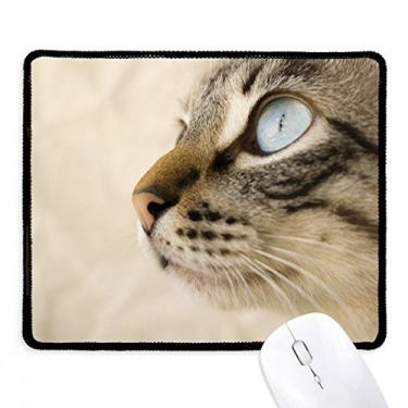 Imagem de Mousepad para foto cinza Animal Blue Eye Kitten Tapete de borracha para jogos