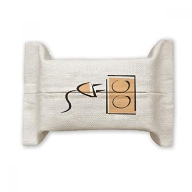 Imagem de Cabo de carregamento padrão de tomada de papel de tecido facial, bolsa de linho de algodão