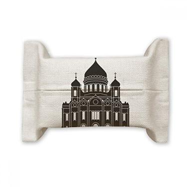 Imagem de Moscow Cathedral Cristo Rússia Suporte de capa de papel de tecido de algodão saco de linho