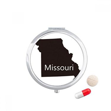 Imagem de Missouri America Caixa de armazenamento de medicamentos com contorno do mapa dos EUA