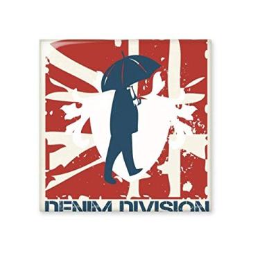 Imagem de Decalque brilhante de azulejo de cerâmica de rua com estampa de guarda-chuva vermelho azul