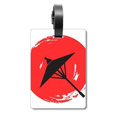 Imagem de Ilustração de pintura de pincel japonesa, bolsa de mala, etiqueta de bagagem para cartão de bagagem