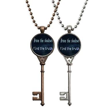 Imagem de OFFbb-USA Courage to Shadows Find Truth Chaveiro Colar Pingente Joias Decoração de Casal
