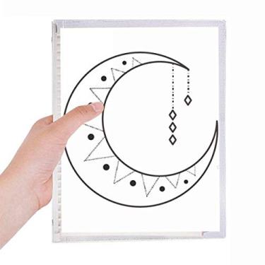 Imagem de Caderno de folhas soltas com símbolo de estrela da lua e diário recarregável