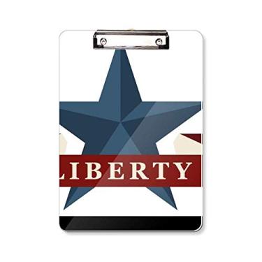 Imagem de Pentagrama Liberty Slogan America Country City Prancheta pasta de escrita placa de apoio A4
