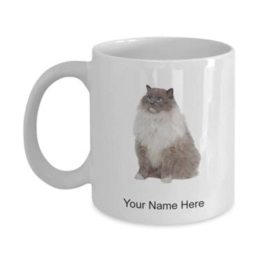 Imagem de Caneca personalizada Ragdoll-cat – Caneca de café Ragdoll Cat – Ideia para amantes de gatos Ragdoll-cat Kids Boys Girls Love – Caneca de café de 325 ml