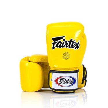 Imagem de Luva Muay Thai Boxe Fairtex Couro Amarelo (12 oz)
