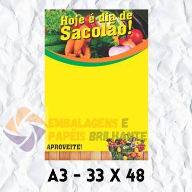 Imagem de Cartaz De Oferta : Sacolão 33 X 48 (A3) - 100 Unidades - Embalagens E