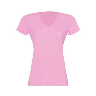 Imagem de Camiseta Manga Curta Feminina Decote V Basica Pink - Mormaii