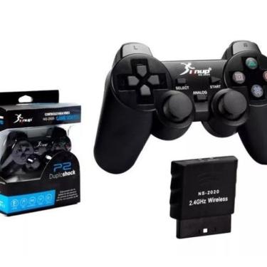 Imagem de Kit 2 controles playstation 2 PS2 Sem Fio Preto