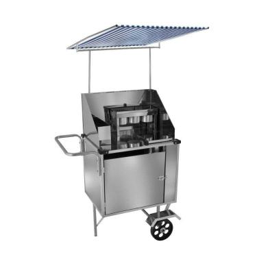 Imagem de Carrinho de Cachorro Quente Inox com Toldo e Rodas Maciças