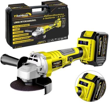 Imagem de Esmerilhadeira Angular Intercambiável À Bateria 21v 4.1/2" Bivolt Titanium