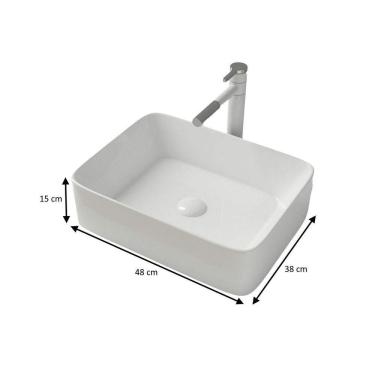 Imagem de Kit Cuba Pia Louça Cerâmica Banheiro Torn E Vál Preta S15