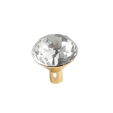 Imagem de Puxadores de cristal de diamante Caixa de sapatos Puxadores de armário Armário Porta Gaveta Puxadores Puxadores de guarda-roupa com parafusos Ferragens, Furo único dourado, B