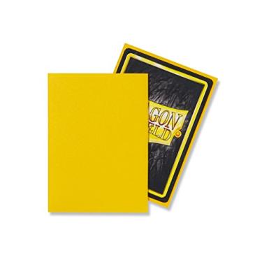 Imagem de Dragon Shield 100 unidades, tamanho padrão, mangas protetoras de deck fosco, Matte Yellow