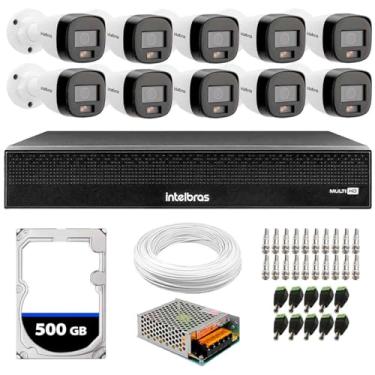 Imagem de Kit 10 Câmeras Intelbras VHD 1220 B G7 Full Color Bullet Full HD 1080p Multi HD IR 20m + Dvr Intelbras MHDX 3116-C 16 Canais + HD 500GB