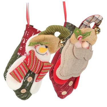 Imagem de GARVALON 2 Peças Meias De Natal Meias De Doces De Natal Lareira Meias Penduradas Sacos De Presente De Árvore De Natal Meias De Cachorro Meia De Natal Decoração De Doces