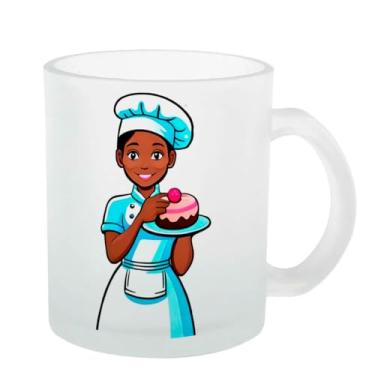 Imagem de Caneca Vidro Jateada Boleira fofa negra
