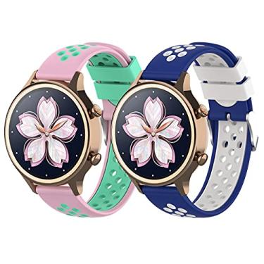 Imagem de Hoopyeecase pulseira de relógio Compatível para TicWatch E3, Suave Bicolor 20mm silicone esporte assistir banda para TicWatch E3 / TicWatch GTH/TicWatch E/TicWatch 2 Smart Watch