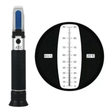 Imagem de Refratômetro 0-90% Brix Medir Concentração Doce Mel Recheio Futas Bebidas + Estojo