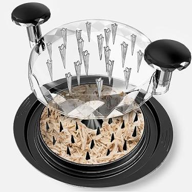 Imagem de Triturador de frango, ferramenta de trituração de peito de frango grande de 28 cm com base antiderrapante, máquina trituradora de carne, cabo ergonômico, resistente ao calor, livre de BPA, adequado para frango de porco desfiado, preto
