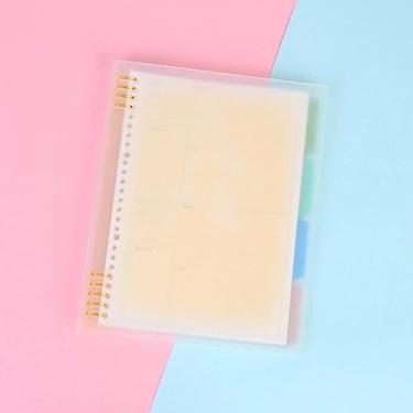 Imagem de Capa de caderno de folhas soltas com clipe de 9 furos, capa para caderno, fichário, capa fosca para notebook, cor doce, refil, A4, A5, B5 (amarelo, A4)