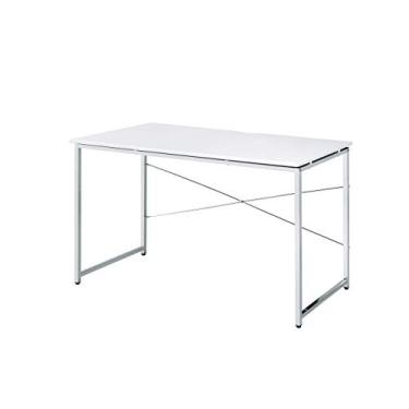 Imagem de Mesa de penteadeira com gavetas, mesa moderna de computador, laptop, escrivaninha, penteadeira de maquiagem com pernas de metal para estudo de quarto (mesa preta com espelho) (mesa branca)