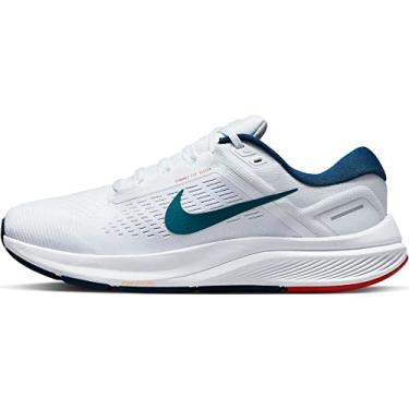 Imagem de Nike Tênis de corrida masculino Air Zoom Structure 24, branco/abeto brilhante-azul valeriano, 38, Branco, 39