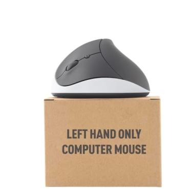 Imagem de Urby Mouse canhoto sem fio, ergonômico, vertical. Também como mouse para jogos canhoto. Compatível com Windows/macOS/iPadOS, laptop, PC. [Bateria incluída] (branca)