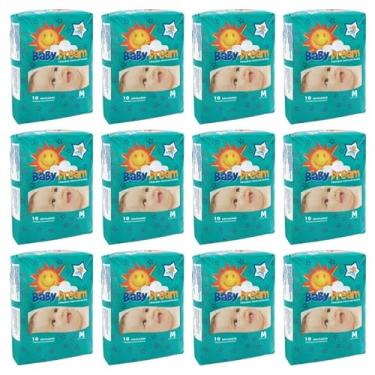 Imagem de FRALDA DESCARTÁVEL HIGIÊNICA BABY DREAM - Tamanho "M" - 01 Fardo - 12 Pacotes - 120 Fraldas