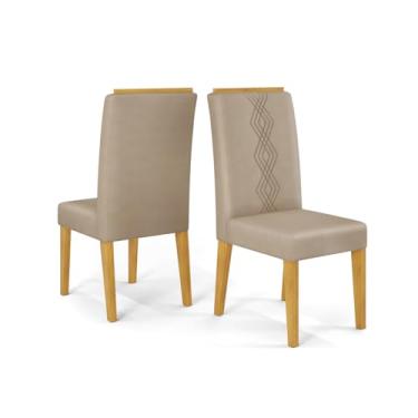 Imagem de Conjunto Kit 2 Cadeiras de Jantar Dj Móveis Yasmin Cedro Veludo Kraft