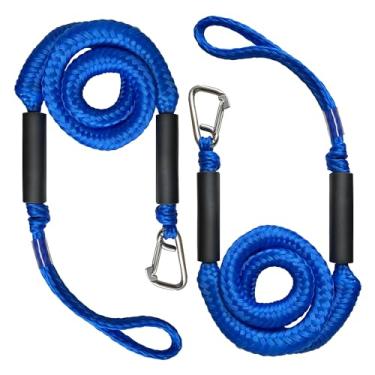 Imagem de NIUGRECF Acessório de barco inflável corda marinha com gancho para atracar jet ski, caiaque, pontão, embarcação, PWC, Seadoo, corredor de ondas, canoa, barco a motor, snubber embutido, pacote com 2