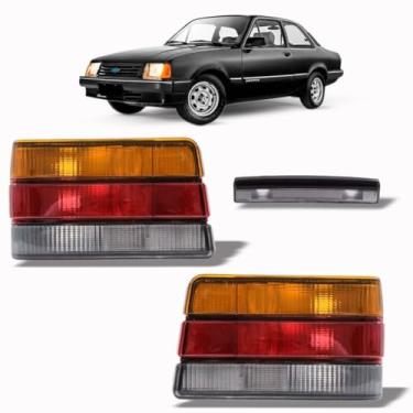 Imagem de JCV Lanterna Traseira Tricolor Par (Esquerdo e Direito) LED para Chevette 1986-1993