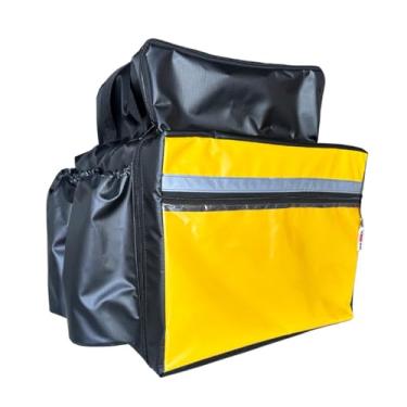 Imagem de Capa Mochila Bag para Motoboy Delivery Impermeável 45L - SEM ISOPOR - Preto/Amarelo