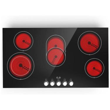 Imagem de Cooktop Elétrico de Embutir por Indução com 5 Queimadores, 240V 8600W, VBGK, Preto