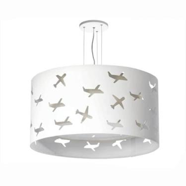 Imagem de LUSTRE INFANTIL PENDENTE AVIÕES DUPLO - CINZA 30X16