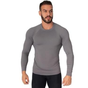 Imagem de Blusa Térmica Poliester Vekyo Proteção UV Frio Manga Longa Segunda Pele Moda Fitness Masculina-Masculino