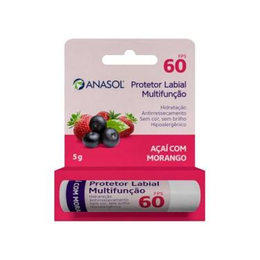 Imagem de Protetor Solar Labial FPS 60 Açaí com Morango 5g - Anasol