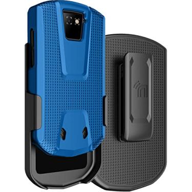 Imagem de Nakedcellphone Capa com clipe para Unihertz Titan Pocket Phone, capa rígida fina texturizada e [Rotação/catraca] Combinação de coldre de quadril para cinto - Azul