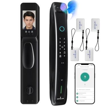 Imagem de Fechadura Eletronica com Camera,3D Reconhecimento Facial Fechadura Digital de porta 7 em 1 sem Chave, Smart Lock Tuya WiFi APP