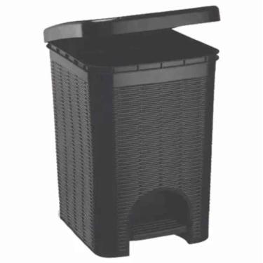 Imagem de Lixeira Vime 12litros Preto Ref.163/p