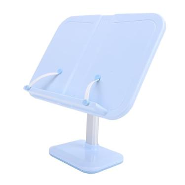 Imagem de Suporte para Livros de Leitura para Crianças, Estantes Com Clipe Elástico, Base Ponderada de Alumínio Com Ajuste de Múltiplos ângulos para Laptop (Azul)
