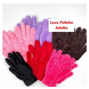 Imagem de Kit 02 Pares Luva Pelinho Glamour Adulto Feminino Moda Frio Inverno So