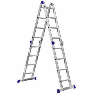 Imagem de Escada Alumínio Profissional Articulada 16 Degraus 4x4 - Real Escadas