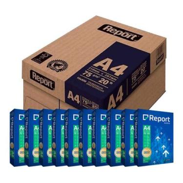 Imagem de Papel Sulfite Report A4 (210x297) 75gr Caixa  de 10 Resmas 500 Folhas 