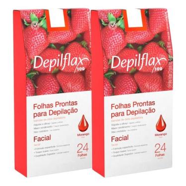 Imagem de Kit 2 Caixas Folhas Prontas Cera Depilatória Depilação Facial Depilfla