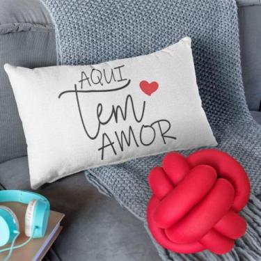 Imagem de kit Almofadas Baguete Cheia Decorativa +Almofada De Nozinho Love Home 