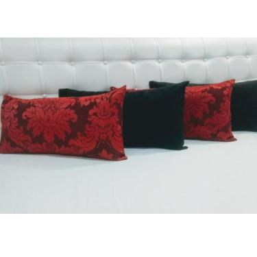 Imagem de Kit 4 Almofadas Decorativas Retangular Sued Jacquard Cheias - INGRID B