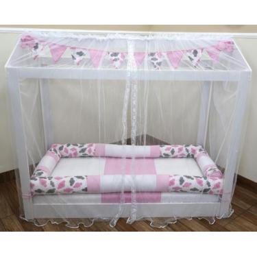 Imagem de Mosquiteiro Para Mini Cama Montessoriano Casinha Infantil Tule Com Ren