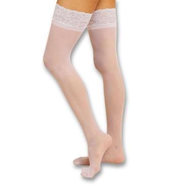 Imagem de Meia Feminina 7/8 Fio 15 Renda Siliconada Selene 9630, U, Branco